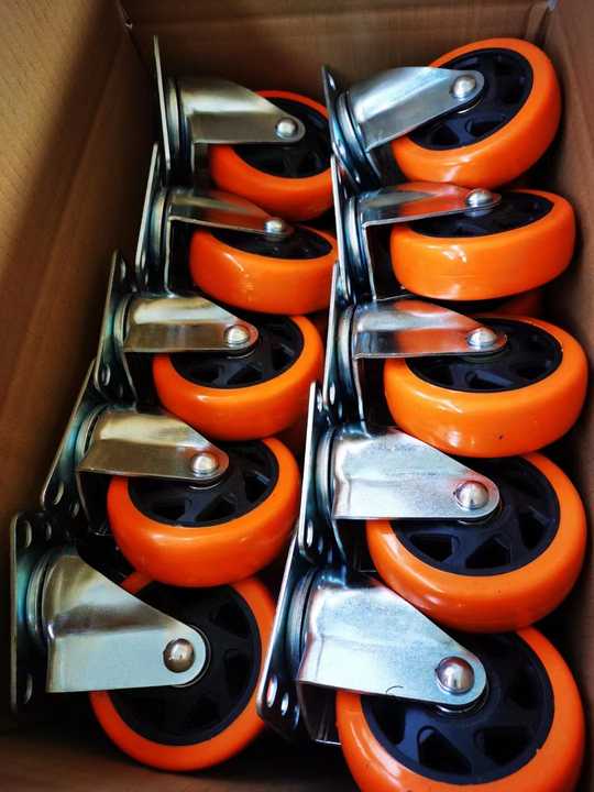 3/4/5 Pollici industriali di medio da 100 mm di ricino in PVC blu ruote per caster pesanti